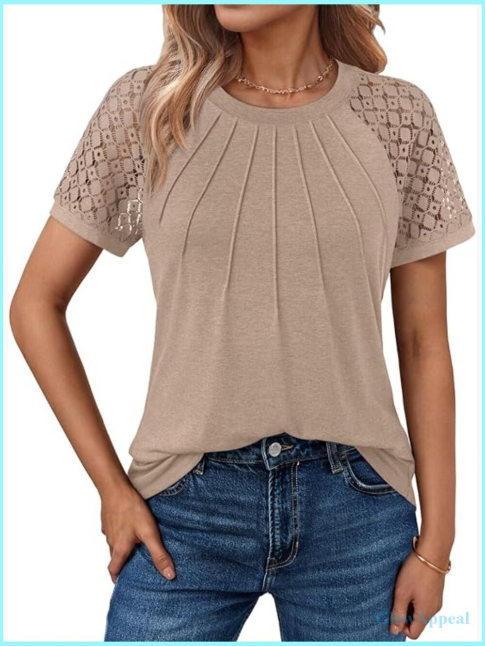 Lace Short Sleeve Blouse Business Casual Top Office Shirt Summer